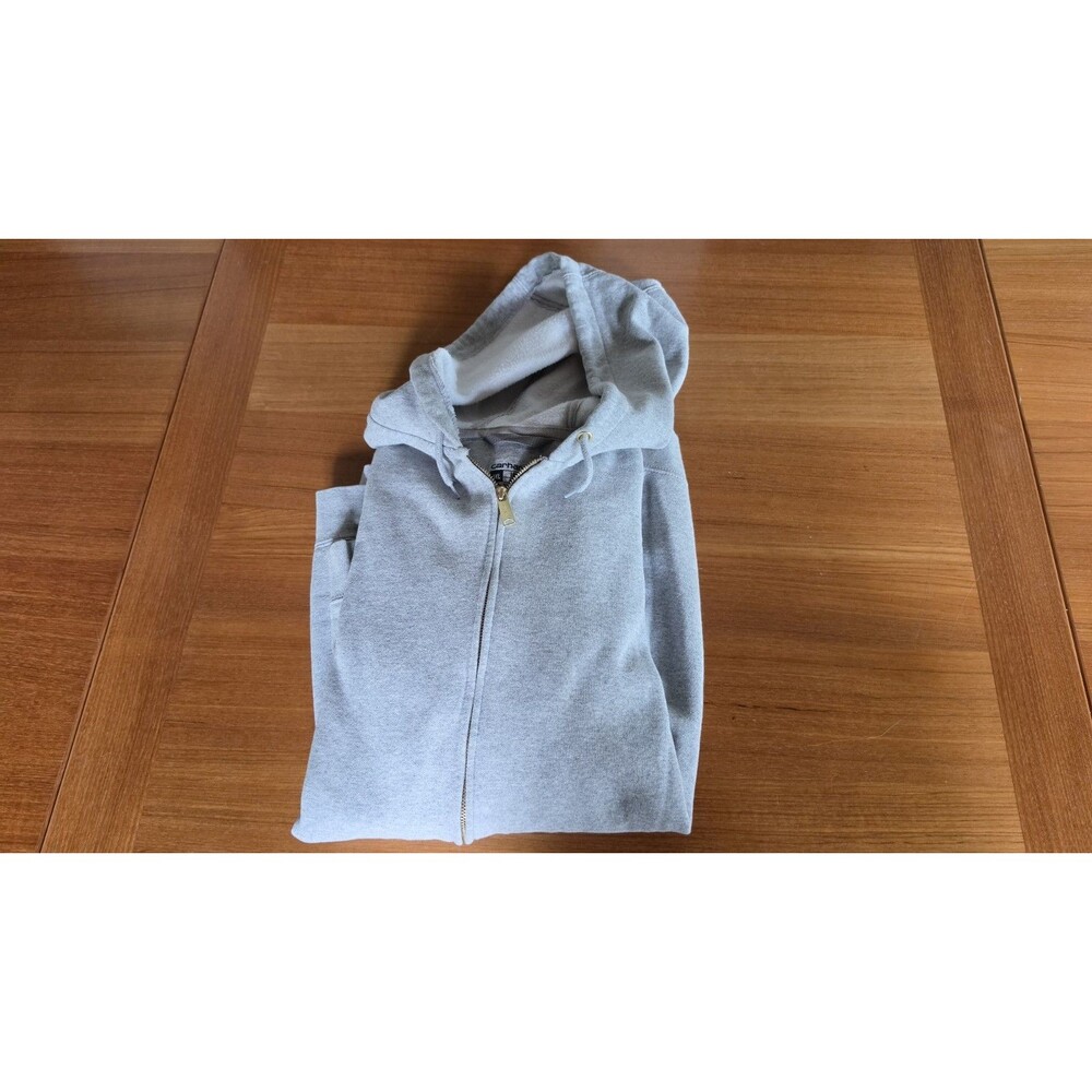 Carhartt Men's Grey Hooded Jacket Size 3XL Loose Fit